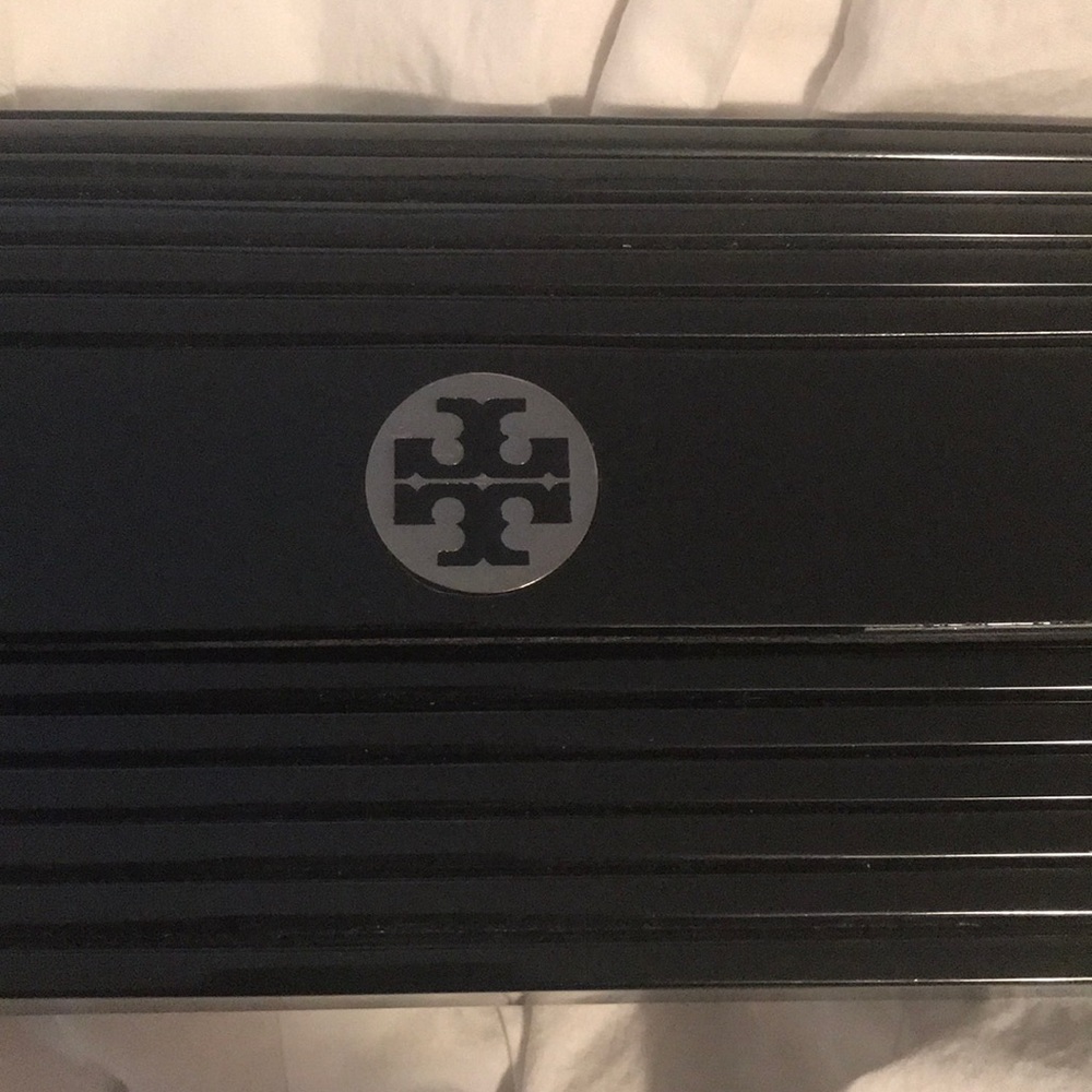 Like new Tory Burch hard black clutch - Picture 3 of 5